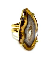 Anel - Ágata - Chapa - Regulável - ID:5165