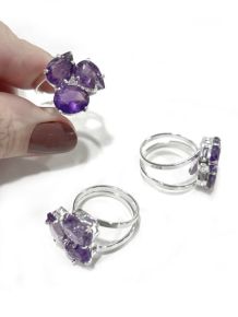Anel - Ametista - Regulável 18 a 30 - ID:4138