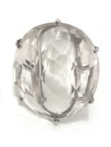 Anel - Cristal de Quartzo - Prata - Aro 26 - ID:3588