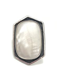 Anel - Madrepérola - Prata - Aro 18 - ID:333