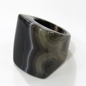 Anelão - Ágata Negra - Aro 12 - ID:1394