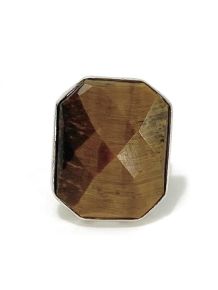 Anel - Olho de Tigre - Prata - Aro 20 - ID:341