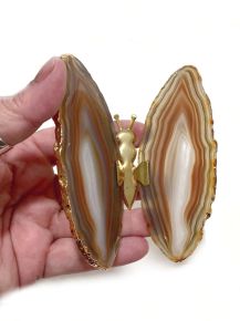 Borboleta - Ágata Natural - Dourada - ID:2141