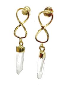 Brinco - Cristal de Quartzo - Infinito - ID:299