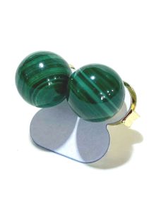 Brinco - Malaquita Africana Natural - Esfera 10 mm - ID:2351
