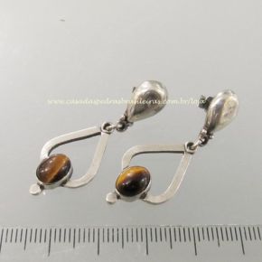 Brinco - Olho de Tigre - Prata - ID:2080
