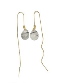 Brinco - Cristal Turmalinado - Correntinha - ID:2346