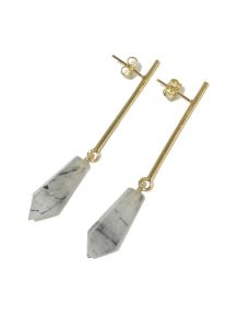 Brinco - Cristal Turmalinado - Palito - ID:3330