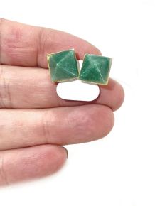 Brinco - Quartzo Verde - Pirâmide - ID:1547