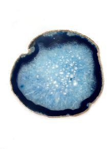 Chapa - Agata Azul - Borda Banhada - 16cm - ID:5366