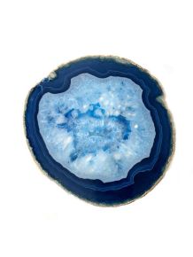 Chapa - Agata Azul - Borda Banhada - 16.5 cm - ID:4854