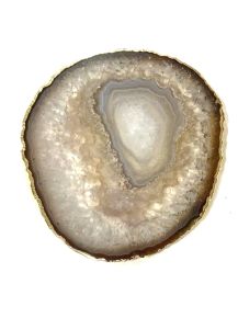 Chapa - Agata Natural - Borda Banhada - 12 cm - ID:2232