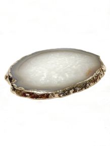 Chapa - Agata Natural - Borda Banhada - 11.5cm - ID:1311