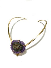 Choker - Ametista - Fatia Estalactite - ID:5475