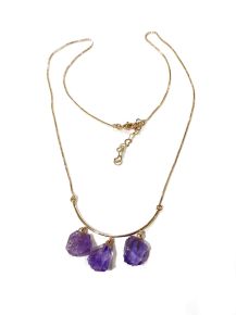 Colar - Ametista Brutinhas - Meia Lua - ID:5407