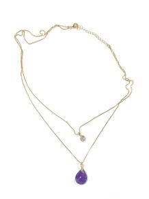 Colar Duplo - Ametista - Ponto de Luz - ID:3173