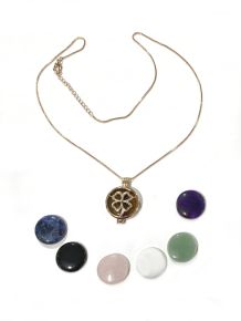 Colar - Relicário 7 Pedras Naturais - ID:5456