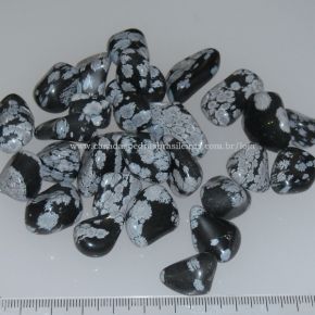 Pedra Rolada - Obsidiana Negra Flocada - ID:482