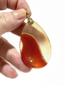 Pingente - Ágata Roxa - Gota - ID:4235