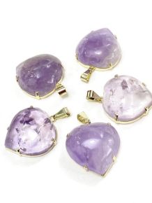 Pingente - Ametista - Coração - ID:3469