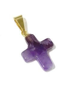Pingente - Ametista - Cruz P - ID:3701