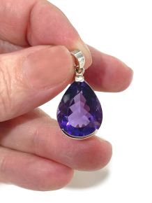 Pingente de Ametista Extra em Prata 950 – Gota Facetada - ID:2458