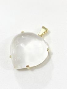 Pingente - Cristal de Quartzo - Coração - ID:4354