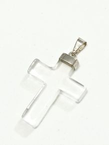 Pingente - Cristal de Quartzo - Crucifixo - ID:1158