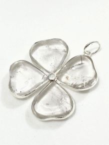 Pingente - Cristal de Quartzo - Trevo - ID:845