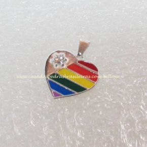 Pingente - coração - Prata - ID:3085