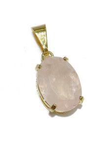 Pingente - Quartzo Rosa - Facetado - ID:3221