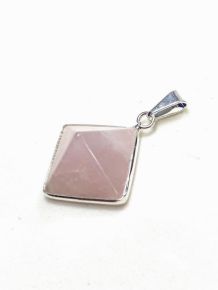 Pingente - Quartzo Rosa - Pirâmide - ID:3062
