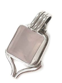Pingente - Quartzo Rosa - Prata - ID:3034