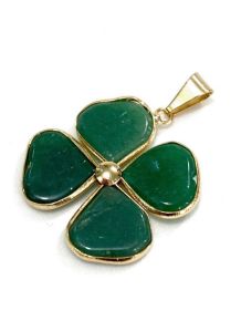 Pingente - Quartzo Verde  - Trevo - ID:3493