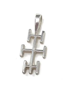 Pingente - Sigilo Rúnico - Cruz Rúnica - Prata - ID:1214