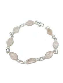 Pulseira - Quartzo Rosa - Navette - ID:2665