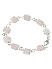 Pulseira - Quartzo Rosa - Quadrada - ID:4204